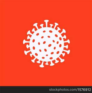 Red danger of coronavirus. Biological epidemic of white viral bacteria pandemic and critical infection warning respiratory infection causing fatal consequences for vector organism.. Red danger of coronavirus. Biological epidemic of white viral bacteria pandemic and critical infection.
