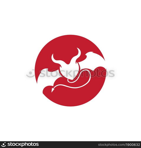 red Devil horn Vector icon design illustration Template