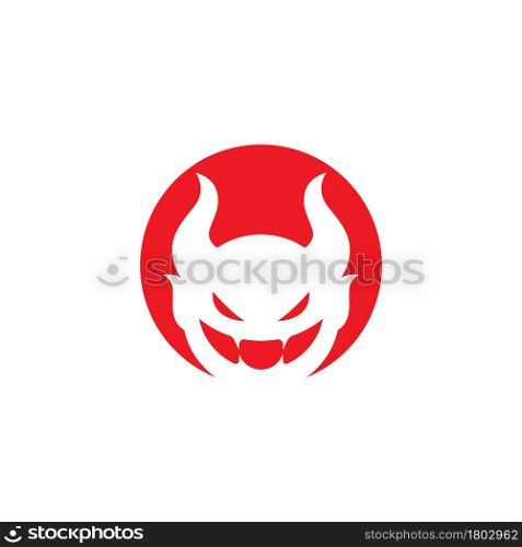 Red devil logo vector icon template