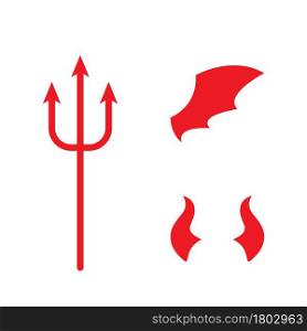 Red devil logo vector icon template
