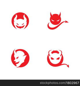 Red devil logo vector icon template