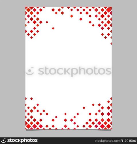 Red diagonal square pattern page template Vector Image