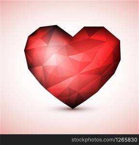 Red Diamond jewel heart - Valentines element for a card