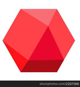 red diamond polygon icon on white background. Diamond sign. flat style.