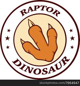 Red Dinosaur Paw Circle Logo Design With Text
