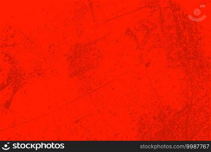 Red Distress urban used texture. Grunge rough dirty background. Brushed black paint cover. Aged grainy messy template. Renovate wall scratched backdrop. Empty aging design element. EPS10 vector.. Red Grunge Background