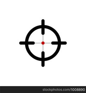 red dot in sight, flat style vector illustration. red dot in sight, flat style vector