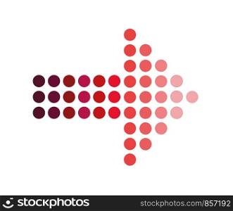 red dotted arrows on white background. red dot arrow sign. flat style. red dot arrow icon for your web site design, logo, app, UI. halftone effects vector.
