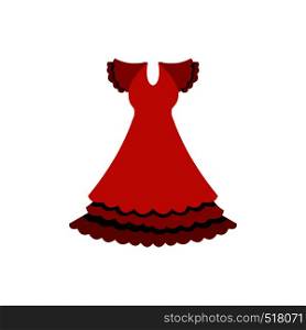 Red dress icon in flat style isolated on white background. Red dress icon, flat style