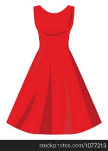 Red dress, illustration, vector on white background.