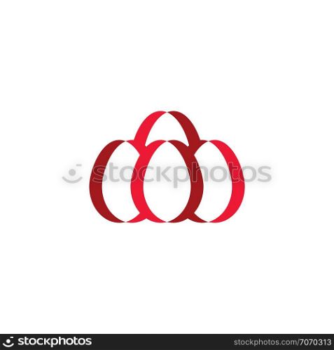 red easter eggs symbol logo design element