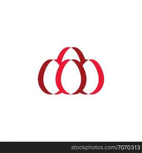 red easter eggs symbol logo design element