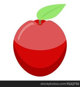Red eco apple icon. Isometric of red eco apple vector icon for web design isolated on white background. Red eco apple icon, isometric style