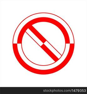Red Empty Ban Sign, Red Blank Forbidden Sign, No Sign, Not Allowed Blank Sign Vector Art Illustration