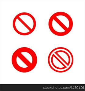 Red Empty Ban Sign, Red Blank Forbidden Sign, No Sign, Not Allowed Blank Sign Vector Art Illustration