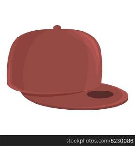 Red fabric clothes icon cartoon vector. Baseball hat. Cap template. Red fabric clothes icon cartoon vector. Baseball hat