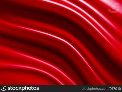 Red fabric curtain wave with black space design modern luxury background texture vector illustration.