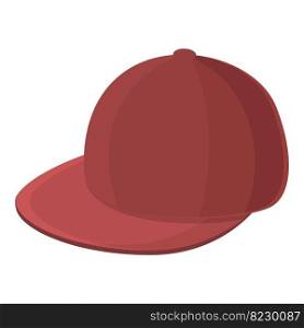 Red fashion cap icon cartoon vector. Hat template. View wear. Red fashion cap icon cartoon vector. Hat template
