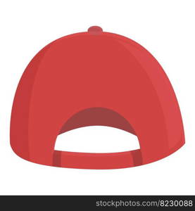 Red fashion cap icon cartoon vector. Uniform front. Sport blank. Red fashion cap icon cartoon vector. Uniform front