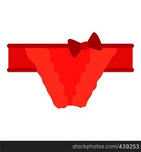 Red female panties icon. Cartoon illustration of red female panties vector icon for web. Red female panties icon, cartoon style