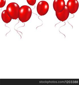 Red festive balloons background vector illustration on a white background. Red festive balloons background vector illustration on a white b