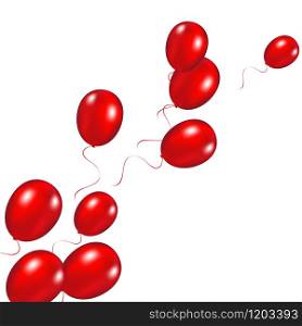 Red festive balloons background vector illustration on a white background. Red festive balloons background vector illustration on a white b