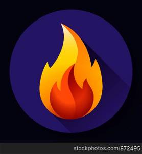 Red fire flame icon vector logo illustration. Red fire flame icon vector illustration