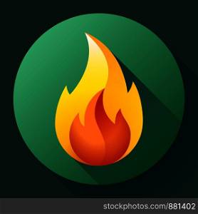 Red fire flame icon vector logo illustration.. Red fire flame icon vector logo illustration