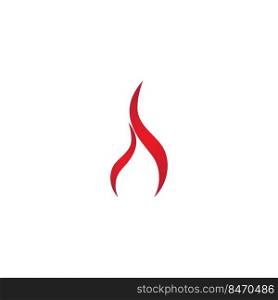 Red fire icon logo template vector