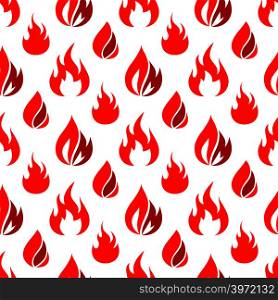 Red fire seamless pattern design - flame seamless texture. Background texture abstract with red flame. Vector illustration. Red fire seamless pattern design - flame seamless texture