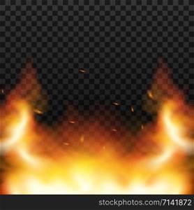 Red Fire sparks vector flying up. Burning glowing particles. Flame of fire with sparks in the air over a dark night. Vector stock illustration.. Red Fire sparks vector flying up. Burning glowing particles. Flame of fire with sparks in the air over a dark night. Vector illustration.