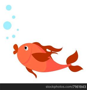 Red fish, illustration, vector on white background.