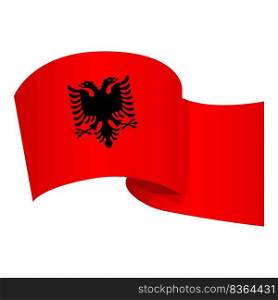 Red flag albania icon cartoon vector. Europe capital. Monument landmark. Red flag albania icon cartoon vector. Europe capital