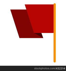 Red flag icon flat isolated on white background vector illustration. Red flag icon isolated