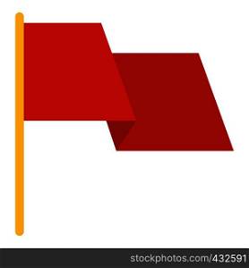 Red flag icon flat isolated on white background vector illustration. Red flag icon isolated
