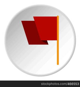 Red flag icon in flat circle isolated on white background vector illustration for web. Red flag icon circle