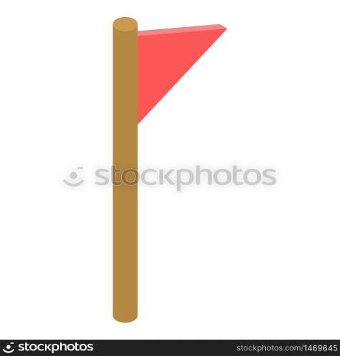 Red flag icon. Isometric of red flag vector icon for web design isolated on white background. Red flag icon, isometric style