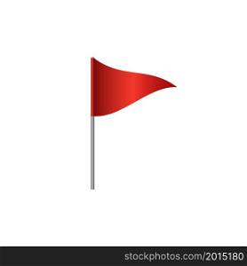 Red flag isolated on white background. Vector illustration