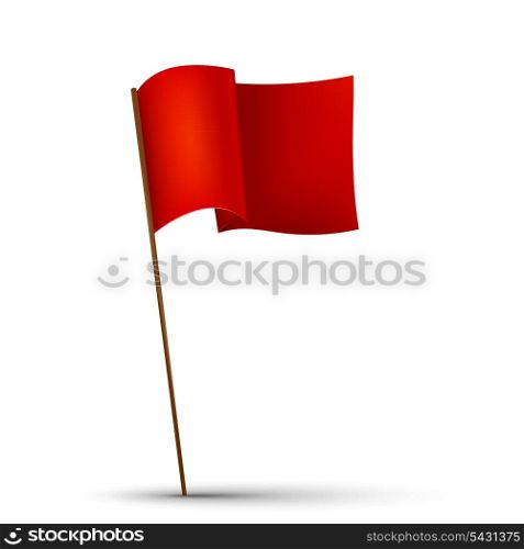 Red flag on the white background