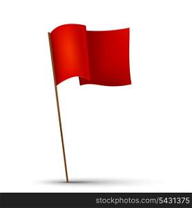 Red flag on the white background