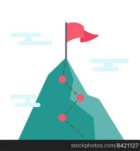 red flags placed on high mountains Ideas for achieving business goals