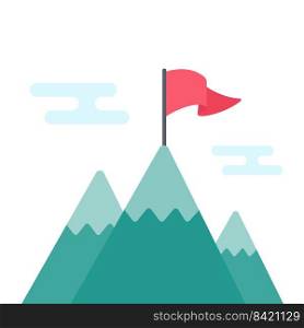 red flags placed on high mountains Ideas for achieving business goals