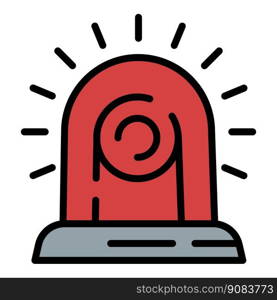 Red flashlight icon outline vector. Police equipment. Guard evidence. Red flashlight icon outline vector. Police equipment