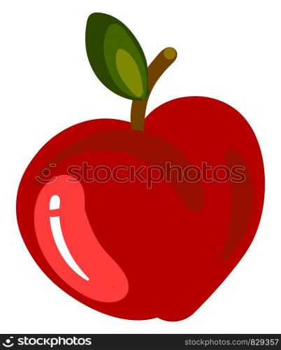 Red flat apple, illustration, vector on white background.