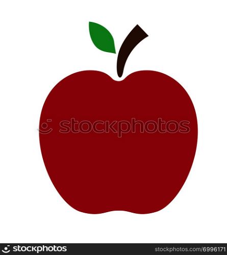 Red flat apple with a leaf icon vector illustration design isolated on white eps 10