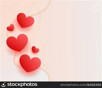 red floating hearts valentines day greeting design