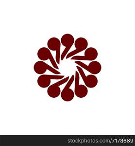 Red Flower Ornamental Logo Template Illustration Design. Vector EPS 10.