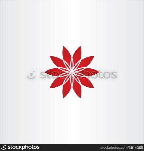 red flower vector star icon design
