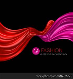 Red flying silk fabric. Fashion background. Vector illustration. Red flying silk fabric. Fashion background. Vector illustration EPS10