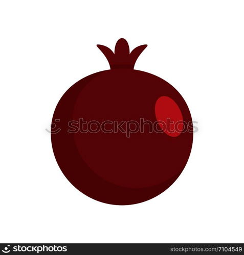 Red fresh eco pomegranate icon. Flat illustration of red fresh eco pomegranate vector icon for web design. Red fresh eco pomegranate icon, flat style